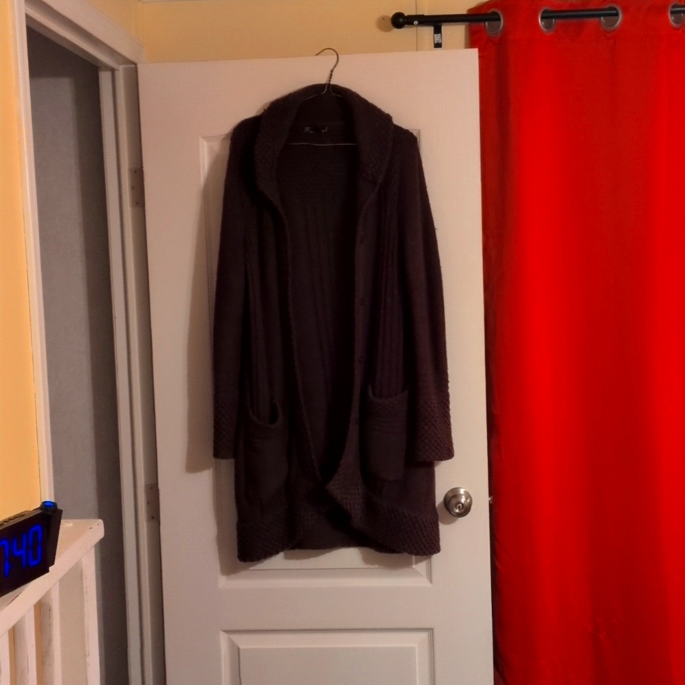 Prana Elsin Brown Long Duster Sweater Coat Cardigan Winter Loungewear Cabin